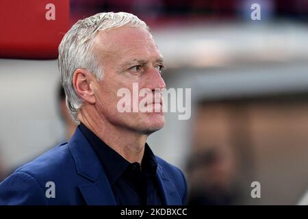 Portrait des französischen Cheftrainers Didier Deschamps während Österreich gegen Frankreich, UEFA Nations League, Gruppe A1, Ernst-Happel-Stadion in Wien, 10. Juni 2022, Österreich (Foto: Flaviu Buboi/NurPhoto) Stockfoto