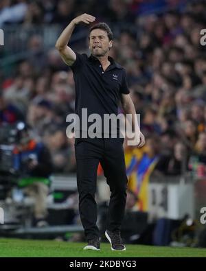 UD Almeria-Cheftrainer Joan Francesc Ferrer Rubi während des La Liga-Spiels zwischen dem FC Barcelona und UD Almeria spielte am 05. November 2022 im Spotify Camp Nou Stadium in Barcelona, Spanien. (Foto von Bagu Blanco / PRESSIN) Stockfoto