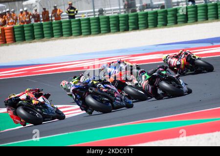 sbk generisch während der Welt Superbike - SBK Pirelli Emilia-Romagna Runde FIM Superbike-Weltmeisterschaft 2022 - Race2 am 12. Juni 2022 auf dem Misano World Circuit â € œMarco Simoncelliâ € in Misano Adriatico, Italien (Foto von Valerio Origo/LiveMedia/NurPhoto) Stockfoto