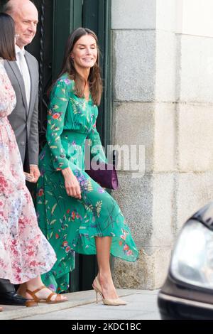 Königin Letizia bei ihrer Ankunft bei der Präsentation des „Weißbuchs über Hautkrebs in Spanien“ durch die Spanische Akademie für Dermatologie und Venerologie und ihre Fundacion Piel Sana, am 13. Juni 2022 in Madrid, Spanien (Foto von Oscar Gonzalez/NurPhoto) Stockfoto