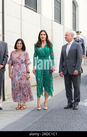 Königin Letizia bei ihrer Ankunft bei der Präsentation des „Weißbuchs über Hautkrebs in Spanien“ durch die Spanische Akademie für Dermatologie und Venerologie und ihre Fundacion Piel Sana, am 13. Juni 2022 in Madrid, Spanien (Foto von Oscar Gonzalez/NurPhoto) Stockfoto