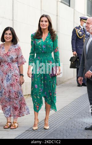 Königin Letizia bei ihrer Ankunft bei der Präsentation des „Weißbuchs über Hautkrebs in Spanien“ durch die Spanische Akademie für Dermatologie und Venerologie und ihre Fundacion Piel Sana, am 13. Juni 2022 in Madrid, Spanien (Foto von Oscar Gonzalez/NurPhoto) Stockfoto