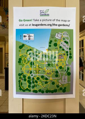 Orlando, FL USA - 17. Mai 2020: Eine Karte der Harry P. Leu Gardens ein botanischer Garten in Orlando, Florida. Stockfoto