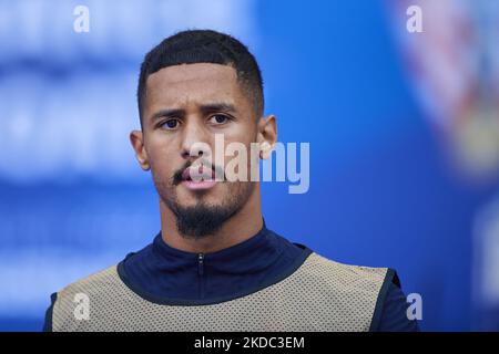 William Saliba (Olympique Marseille) aus Frankreich während der UEFA Nations League Ein Spiel der Gruppe 1 zwischen Frankreich und Kroatien im Stade de France am 13. Juni 2022 in Paris, Frankreich. (Foto von Jose Breton/Pics Action/NurPhoto) Stockfoto