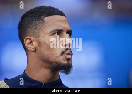 William Saliba (Olympique Marseille) aus Frankreich während der UEFA Nations League Ein Spiel der Gruppe 1 zwischen Frankreich und Kroatien im Stade de France am 13. Juni 2022 in Paris, Frankreich. (Foto von Jose Breton/Pics Action/NurPhoto) Stockfoto