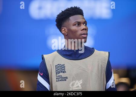 Aurelien Tchouameni (Real Madrid) aus Frankreich während der UEFA Nations League Ein Spiel der Gruppe 1 zwischen Frankreich und Kroatien im Stade de France am 13. Juni 2022 in Paris, Frankreich. (Foto von Jose Breton/Pics Action/NurPhoto) Stockfoto