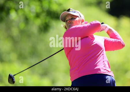 Liz Nagel aus DeWitt, Michigan, trifft am Donnerstag, den 16. Juni 2022, beim ersten Lauf des Meijer LPGA Classic Golfturniers im Blythefield Country Club in Belmont, MI, USA, vom 6. Abschlag. (Foto von Amy Lemus/NurPhoto) Stockfoto