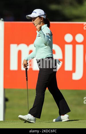 Sei Young Kim aus Seoul, Republik Korea, feiert ihren Putt auf dem 18. Green während der ersten Runde des Meijer LPGA Classic Golfturniers im Blythefield Country Club in Belmont, MI, USA Donnerstag, 16. Juni 2022. (Foto von Amy Lemus/NurPhoto) Stockfoto