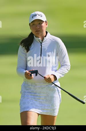 Kaitlyn Papp aus Austin, Texas, spaziert auf dem 3. Green während der ersten Runde des Meijer LPGA Classic Golfturniers im Blythefield Country Club in Belmont, MI, USA Donnerstag, 16. Juni 2022. (Foto von Amy Lemus/NurPhoto) Stockfoto