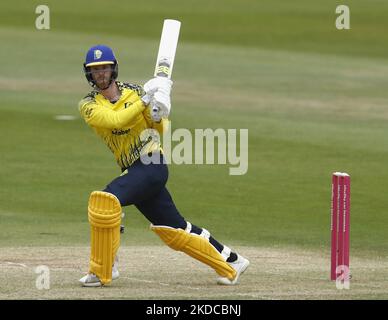 Graham Clark von Durham Fledermäuse während der Vitality T20 Blast Spiel zwischen Durham County Cricket Club und Leicestershire County Cricket Club im Seat Unique Riverside, Chester le Street am Sonntag 19. Juni 2022. (Foto von will Matthews/MI News/NurPhoto) Stockfoto