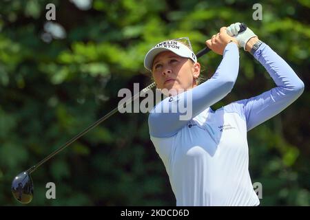 Jessica Korda von Jupiter, Florida, geht am Sonntag, den 19. Juni 2022, in der Endrunde des Meijer LPGA Classic Golfturniers im Blythefield Country Club in Belmont, MI, USA, die Hits vom vierten Abschlag aus. (Foto von Amy Lemus/NurPhoto) Stockfoto