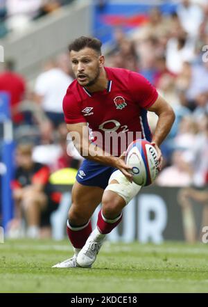 LONDON ENGLAND - JUNI 19 : Englands Danny Care (Harlekine) während der Internationalen Freundschaftschaft zwischen England gegen Barbaren F.C im Twickenham Stadion, London am 19.. Juni , 2022 (Foto von Action Foto Sport/NurPhoto) Stockfoto