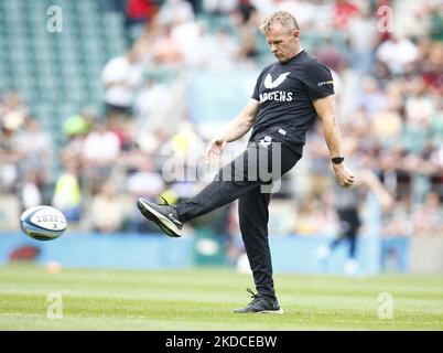 Rugby-Direktor Mark McCall beim englischen Premiership-Finale von Gallagher zwischen Saracens und Leicester Tigers im Twickenham Stadium, London, am 18.. Juni 2022 (Foto by Action Foto Sport/NurPhoto) Stockfoto