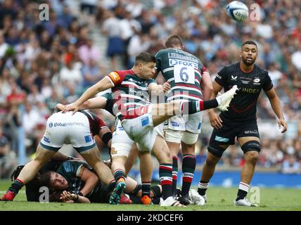 Ben Youngs von Leicester Tigers beim Gallagher English Premiership Final zwischen Saracens und Leicester Tigers im Twickenham Stadium, London, am 18.. Juni 2022 (Foto by Action Foto Sport/NurPhoto) Stockfoto