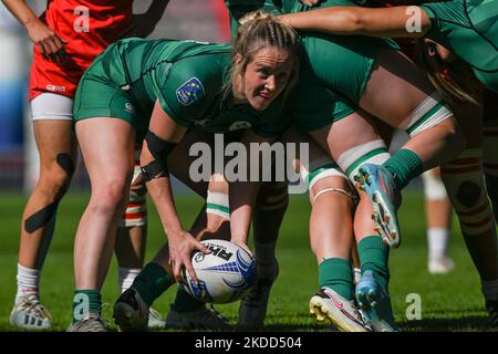 Irland 7S gegen Polen 7S, das Finale der Rugby Europe Sevens Championship Series 2022 in Krakau. Am Sonntag, den 03. Juli 2022, im Henryk Reyman Municipal Stadium, Krakau, Woiwodschaft Kleinpolen, Polen. (Foto von Artur Widak/NurPhoto) Stockfoto