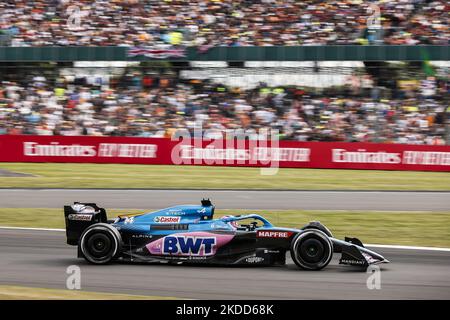 14 Fernando Alonso, BTW Alpine F1 Team, A522, Aktion während des Formel 1 Grand Prix von Großbritannien auf der Silverstone-Strecke vom 31.. Juni bis 3.. Juli 2022 in Northampton, England. (Foto von Gongora/NurPhoto) Stockfoto