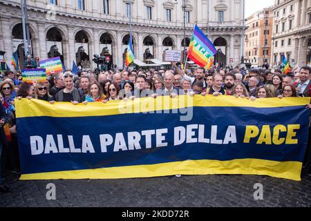 Rom, Italien. 5.. November 2022. Giuseppe Conte, Präsident der Cinquestelle-Bewegung bei der Friedensdemonstration in Rom (Foto: © Matteo Nardone/Pacific Press via ZUMA Press Wire) Stockfoto