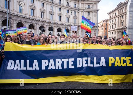 Rom, Italien. 5.. November 2022. Giuseppe Conte, Präsident der Cinquestelle-Bewegung bei der Friedensdemonstration in Rom (Foto: © Matteo Nardone/Pacific Press via ZUMA Press Wire) Stockfoto