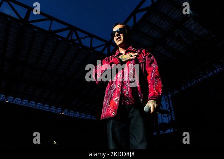 Der italienische Rapper Salmo spielt am 06 2022. Juli live im Giuseppe Meazza Stadion in San Siro in Mailand (Foto: Mairo Cinquetti/NurPhoto) Stockfoto