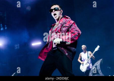 Der italienische Rapper Salmo spielt am 06 2022. Juli live im Giuseppe Meazza Stadion in San Siro in Mailand (Foto: Mairo Cinquetti/NurPhoto) Stockfoto