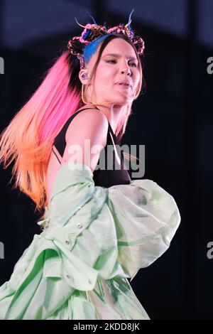 Die Sängerin Belinda bei einem Auftritt im LGTB Pride in Madrid, 6. Juli 2022 Spanien. (Foto von Oscar Gonzalez/NurPhoto) Stockfoto