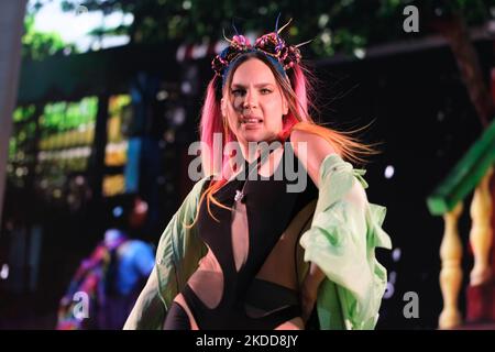 Die Sängerin Belinda bei einem Auftritt im LGTB Pride in Madrid, 6. Juli 2022 Spanien. (Foto von Oscar Gonzalez/NurPhoto) Stockfoto