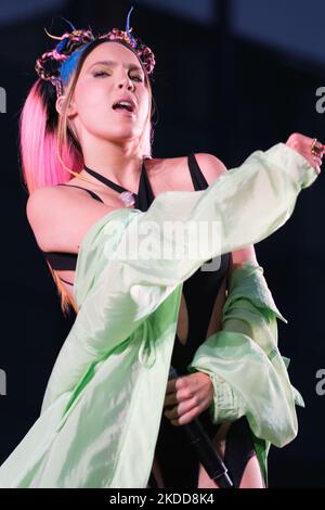 Die Sängerin Belinda bei einem Auftritt im LGTB Pride in Madrid, 6. Juli 2022 Spanien. (Foto von Oscar Gonzalez/NurPhoto) Stockfoto