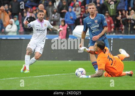 Buonaiuto Cristian von US Cremonese in Aktion während der Serie Ein Spiel zwischen US Salernitana 1919 gegen US Cremonese im Stadio Arechi Stockfoto