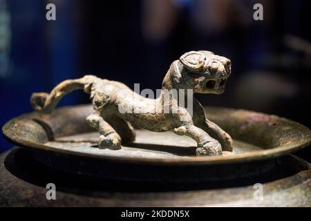 Alte chinesische Tontierfiguren Stockfoto