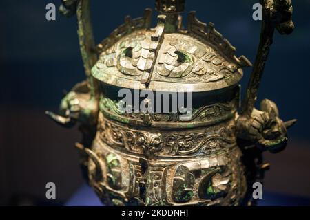 Bronzeschiffskulturelle Relikte der Bashu- und Sichuan-Kultur im alten China Stockfoto