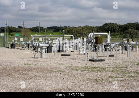 Detail von Erdgastransport-Zwischenstation. Foto von 2008. Stockfoto