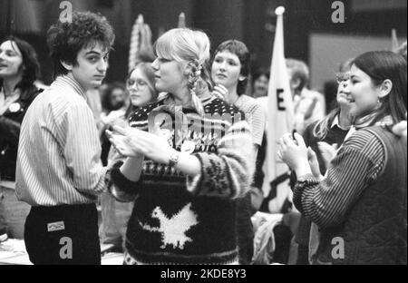 Der Bundeskongress der linken Sozialistischen Deutschen Arbeiterjugend (SDAJ) 7. im Jahr 1982, Deutschland Stockfoto