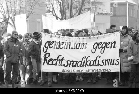 Begleitet von Protesten war die Parteikonferenz der rechtsextremen Republikaner im Jahr 1990, das Foto zeigt:, Deutschland Stockfoto