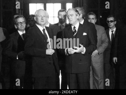 Der Krupp-Konzern nutzte den Besuch des wichtigen DDR-Politikers Günter Mittag in Bonn für Gespräche in der Villa Huegel mit Berthold Beitz Stockfoto