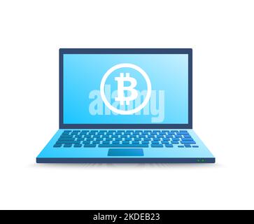 bitcoin Kryptowährung digitales Geld. Stock Vektor