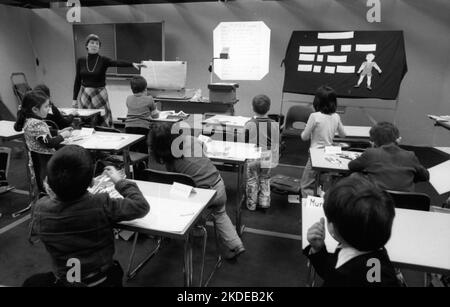 Die Bildungsmesse 7. Interschool '80 am 05.05.1980 in der Westfalenhalle Dortmund, Deutschland Stockfoto