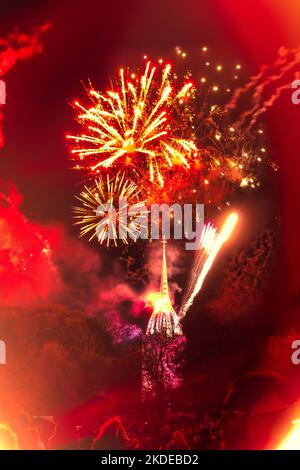 November 5. Feuerwerk im Quex Park Birchington Kent UK Stockfoto