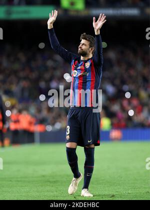 Barcelona, Spanien. 05.. November 2022. Spanisches Fußballspiel La Liga Santander FC Barcelona gegen Almeria im Camp Nou Stadion Barcelona, 05. November 2022 Gerard Pique 900/Cordon Pressequelle: CORDON PRESS/Alamy Live News Stockfoto