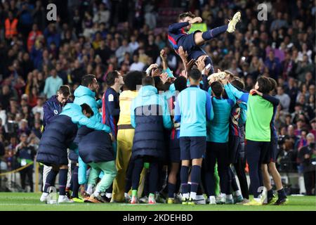 Barcelona, Spanien. 05.. November 2022. Spanisches Fußballspiel La Liga Santander FC Barcelona gegen Almeria im Camp Nou Stadion Barcelona, 05. November 2022 Gerard Pique 900/Cordon Pressequelle: CORDON PRESS/Alamy Live News Stockfoto