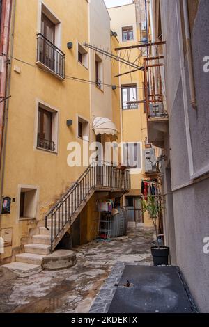 Kleine Straßen in Trapani an der Westküste Siziliens, Italien Stockfoto