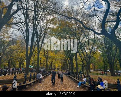 New York, NY, USA. 5.. November 2022. Touristen werden im Herbst im Central Park in New York City gesehen. (Bild: © Pacific Press via ZUMA Press Wire) Stockfoto