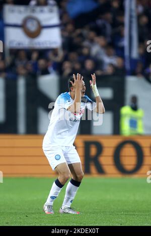 Kim Min-jae von SSC Napoli zeigt sich während des Serie-A-Spiels zwischen Atalanta BC und SSC Napoli am 5. November 2022 im Gewiss-Stadion in Bergamo, Italien. Stockfoto