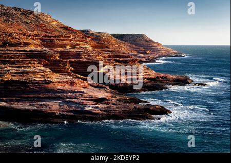 Berühmte Sandsteinklippen im Kalbarri National Park. Stockfoto