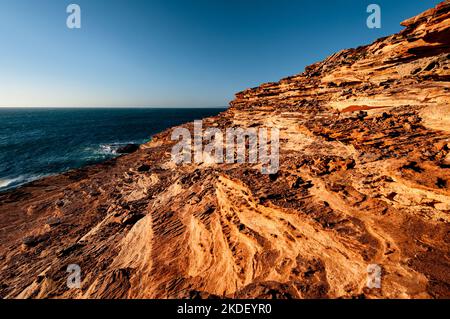 Berühmte Sandsteinklippen im Kalbarri National Park. Stockfoto