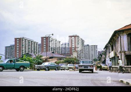 Hochhaus-Apartment, öffentlicher Wohnungsbau, HDB-Wohnungen, Projekt Housing and Development Board, Singapur, Asien, 1971 Stockfoto