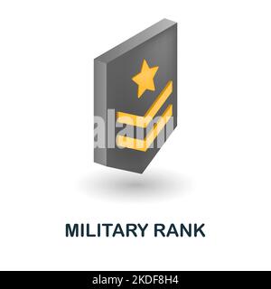 Symbol für den militärischen Rang. 3D Illustration aus der Kriegssammlung. Creative Military Rang 3D Symbol für Web-Design, Vorlagen, Infografiken und mehr Stock Vektor