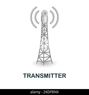 Sendersymbol. 3D Illustration aus der Kriegssammlung. Creative Transmitter 3D Symbol für Webdesign, Vorlagen, Infografiken und mehr Stock Vektor