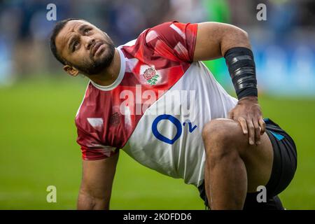 Twickenham, London, Großbritannien. 6.. November 2022; Twickenham, London, England: Autumn Series international Rugby England versus Argentinien; Mako Vunipola von England während des Warm Up Credit: Action Plus Sports Images/Alamy Live News Stockfoto