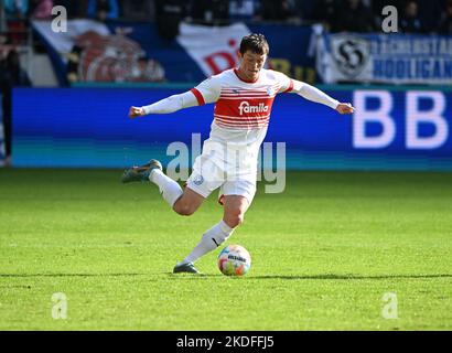 Karlsruhe, Deutschland. 05.. November 2022. Fußball: 2. Bundesliga, Karlsruher SC - Holstein Kiel, Matchday 15, im BBBank Wildpark. Kiels Fabian Reese. Kredit: Uli Deck/dpa - WICHTIGER HINWEIS: Gemäß den Anforderungen der DFL Deutsche Fußball Liga und des DFB Deutscher Fußball-Bund ist es untersagt, im Stadion und/oder vom Spiel aufgenommene Fotos in Form von Sequenzbildern und/oder videoähnlichen Fotoserien zu verwenden oder zu verwenden./dpa/Alamy Live News Stockfoto