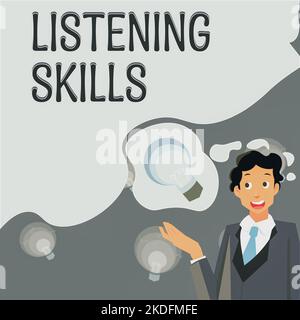 Konzeptionelle Bildunterschrift Hörfähigkeiten, Wort, das auf Suchphrasen geschrieben wird, die für eine bestimmte Nische von großer Bedeutung sind Stockfoto